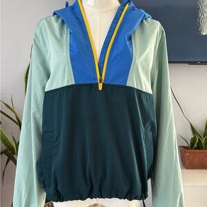 Old Navy Active Blue Windbreaker with Yellow Trim